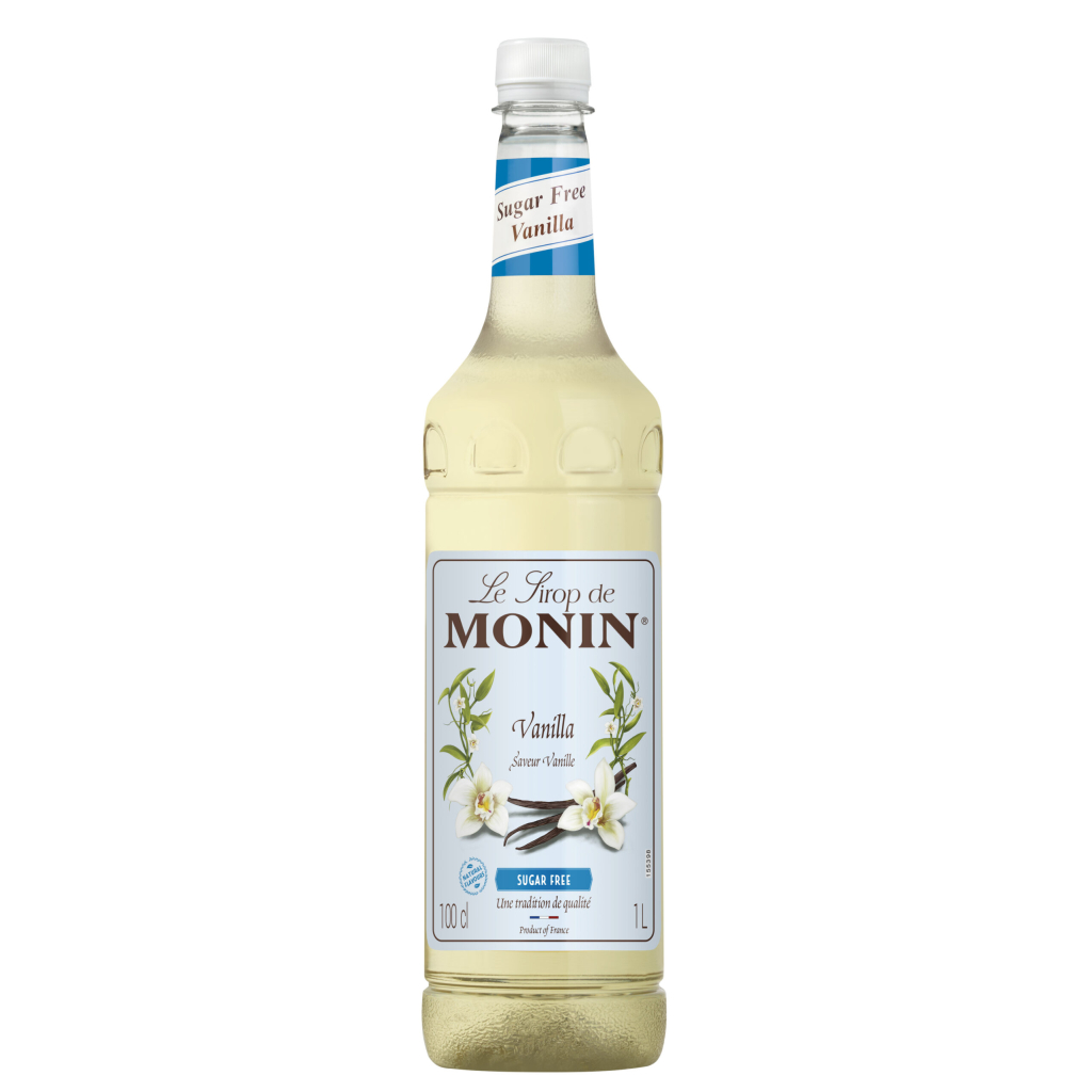 Monin SUKKERFRI Vanille Sirup 1 Liter Plastik Flaske Kaffedeal