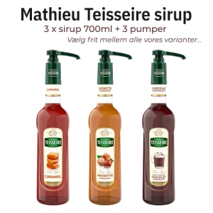 pakketilbud 3 x sirup + 3 tilhørende pumper